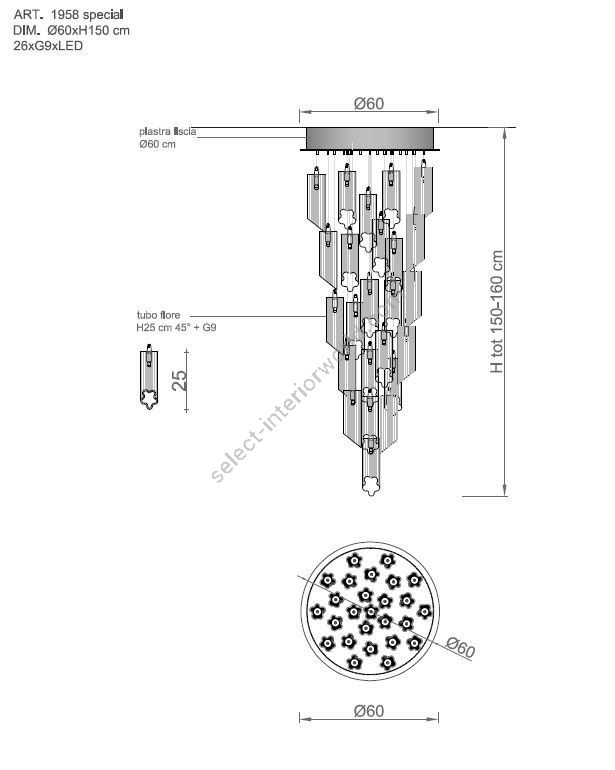 Il Paralume Marina / Chandelier / 1958D60