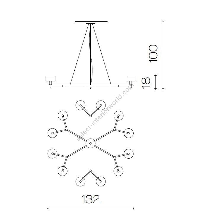 Il Paralume Marina / Chandelier / 2127/CH12/NL