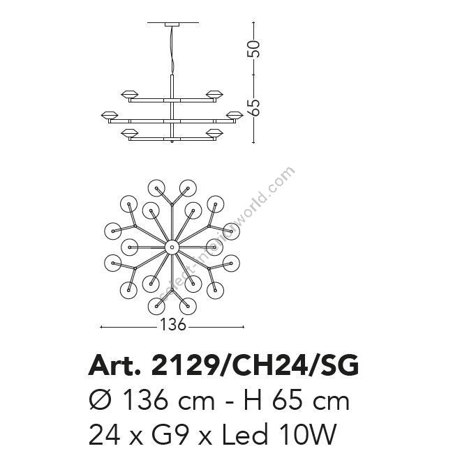 Il Paralume Marina / Chandelier / 2129/CH24/SG