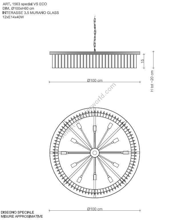 Il Paralume Marina / Chandelier / 2260CH12
