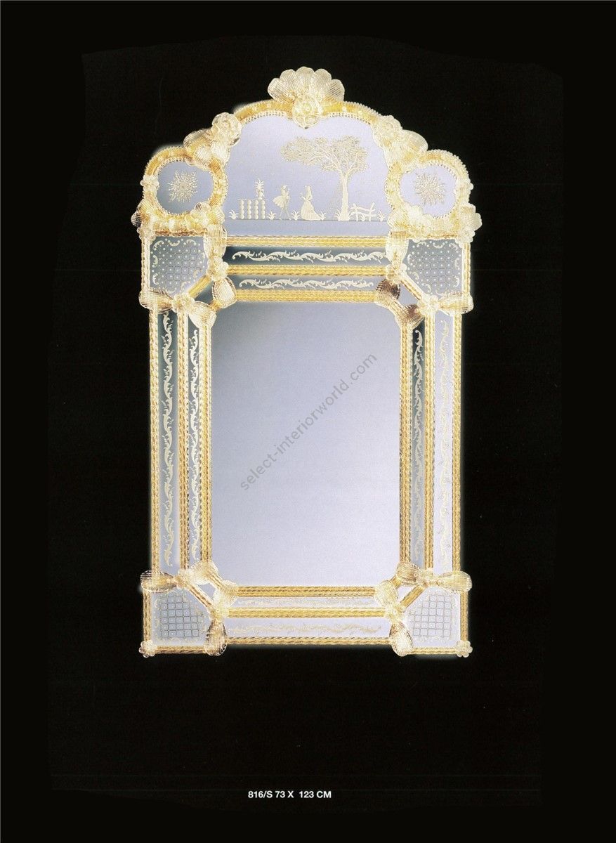 Italian Luxury Lighting / Wall Mirrors / Elegant Venetian Glass Decorations in Gold 816S