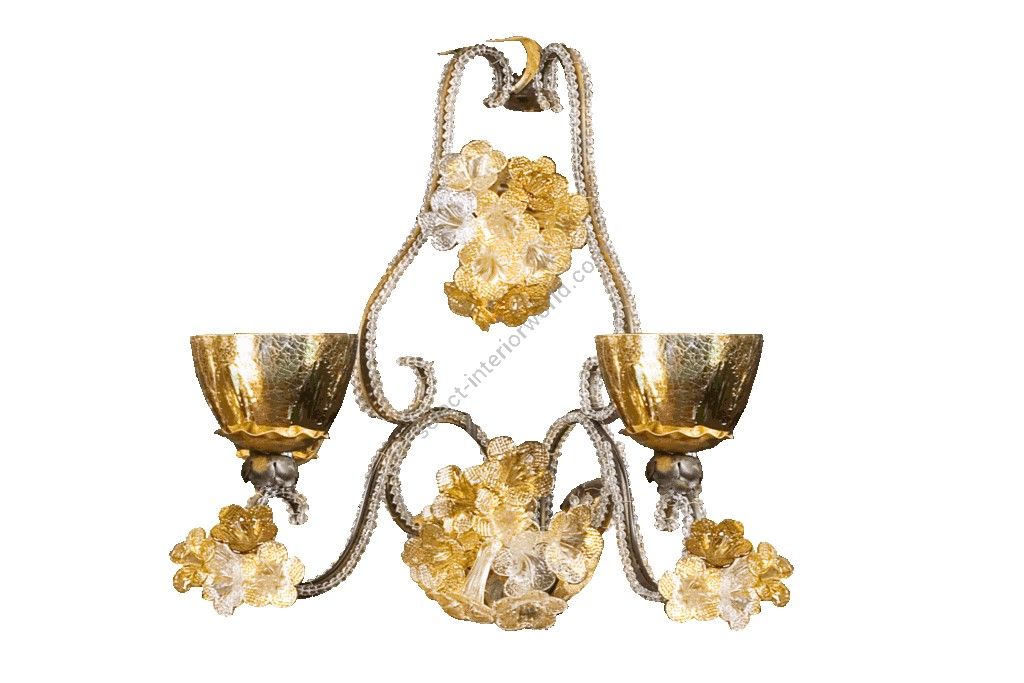 Mechini / Wall Lights / Murano Glass and Clear Pearl Banding A281/2