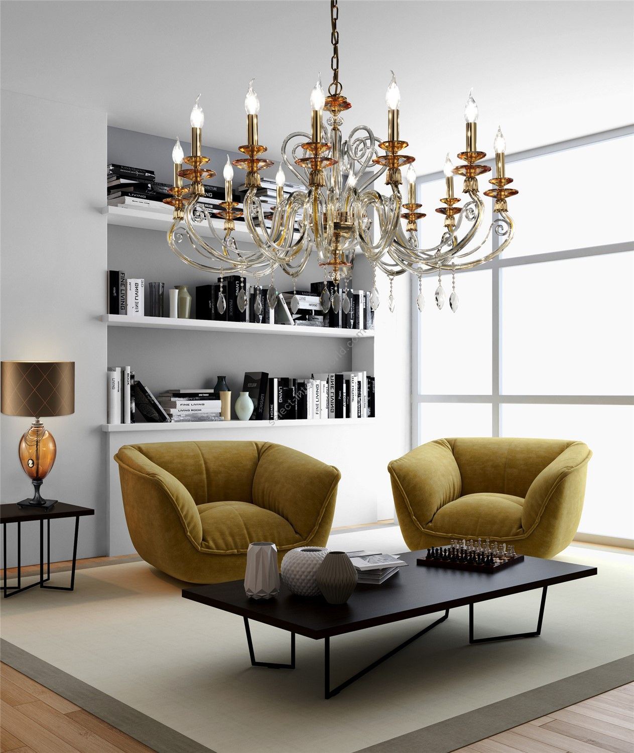 Euroluce Lampadari / Chandeliers / Aurora L12 – Amber