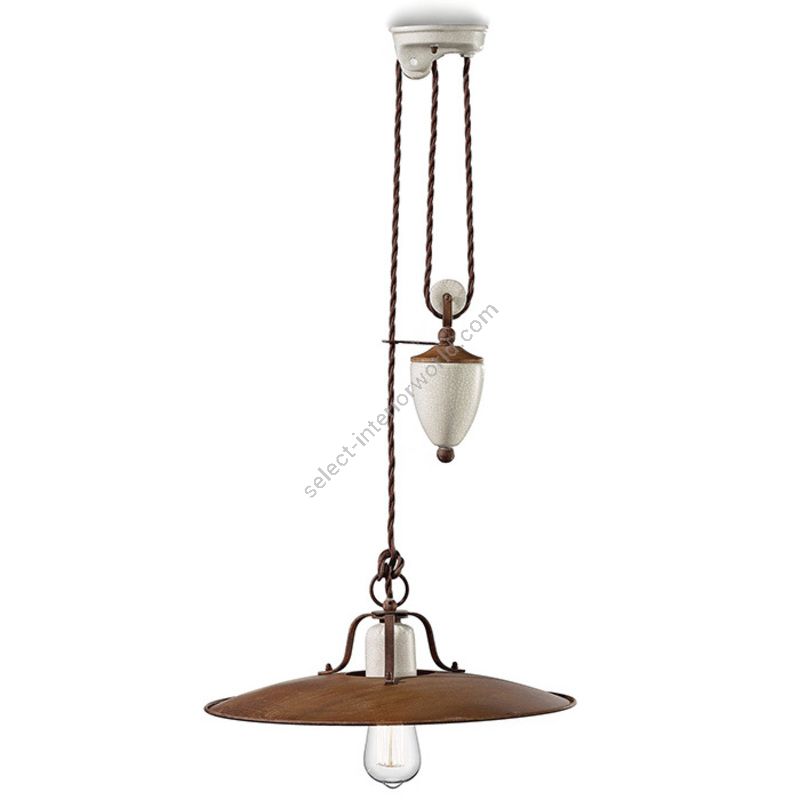 American Rustic Style Adjustable Pendant Lamp C1436 by Ferroluce