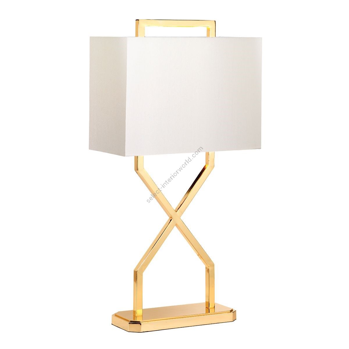Elstead Lighting / Portable & Desk Lamps / Cross Table Lamp - Polished Gold with Ivory Shade