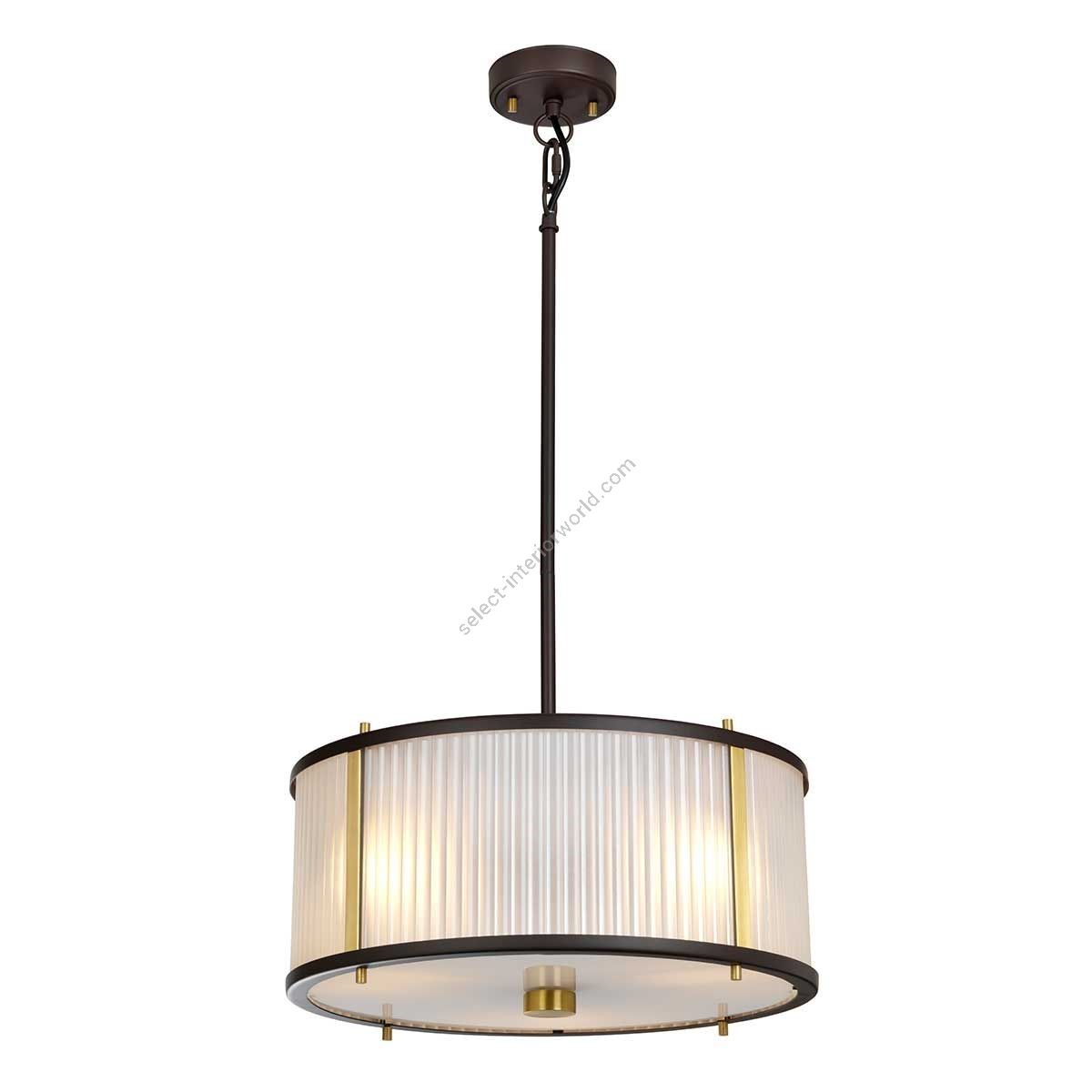 Elstead Lighting / Pendant Lights / Corona 3 Light Pendant - Museum Bronze Dark Brown Painted / Aged Brass