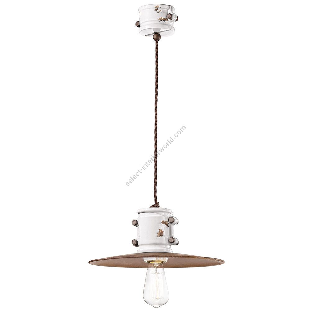 Urban Pendant Lamp with Vintage Metal Lampshade C1522 by Ferroluce