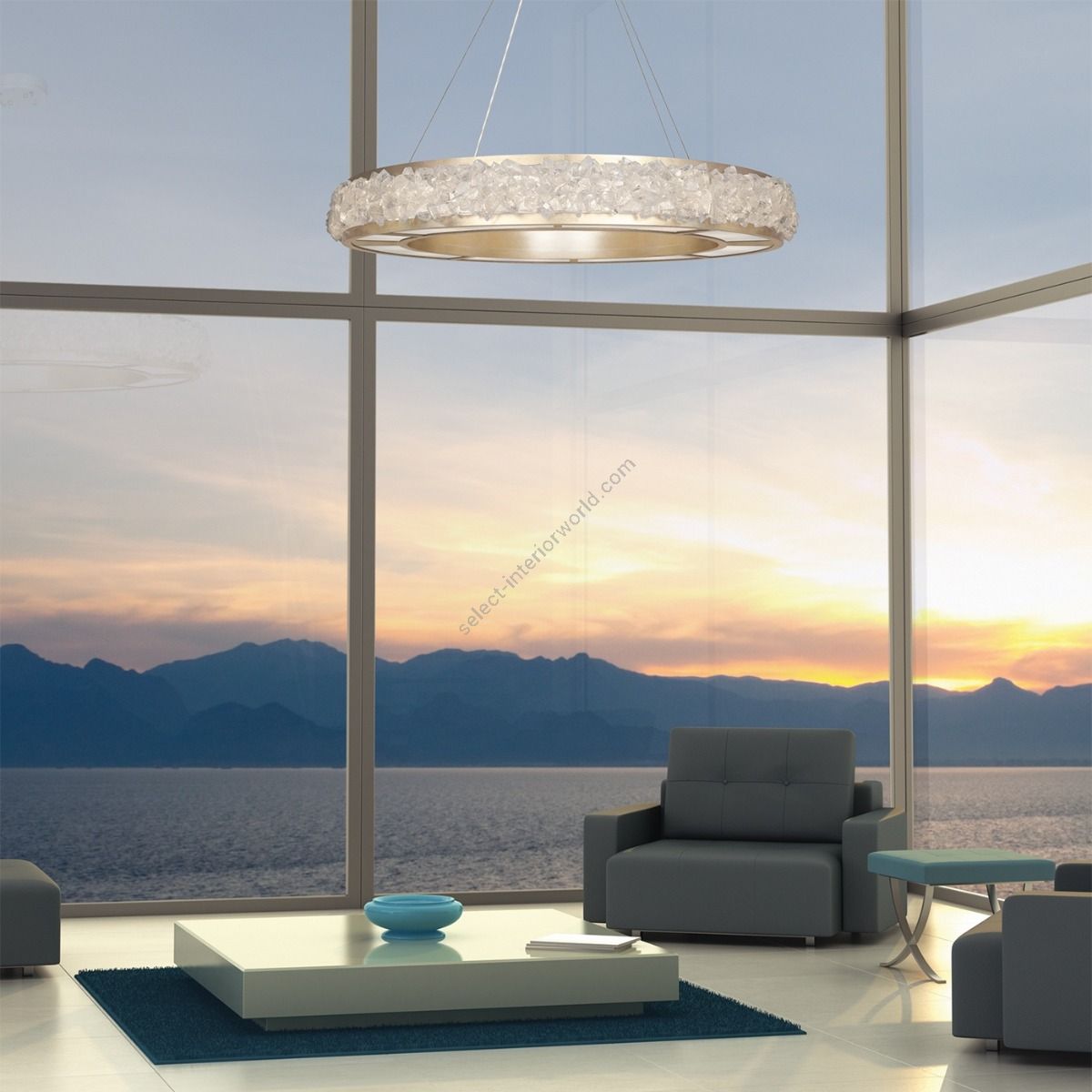 Fine Art Handcrafted Lighting / Pendant Lights / Arctic Halo 38″ Round 878040
