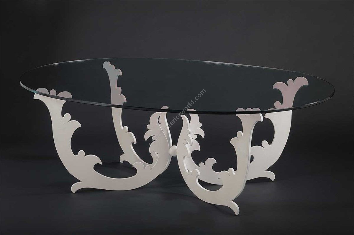 Officina Ciani / Coffee tables / Iron with Oval Crystal Top HF2128CT Fregio