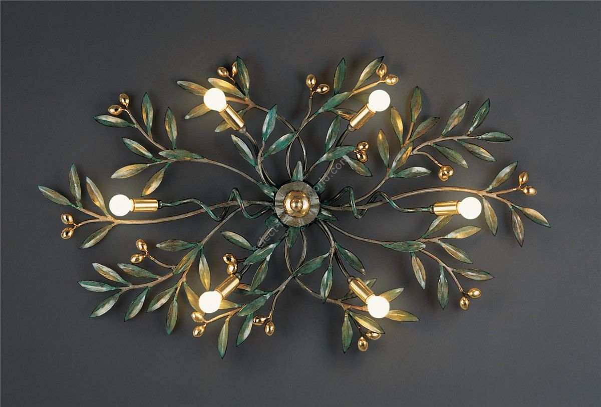 Officina Ciani / LED Ceiling Lights / in Iron and Brass HL1095PL-6 Olivo