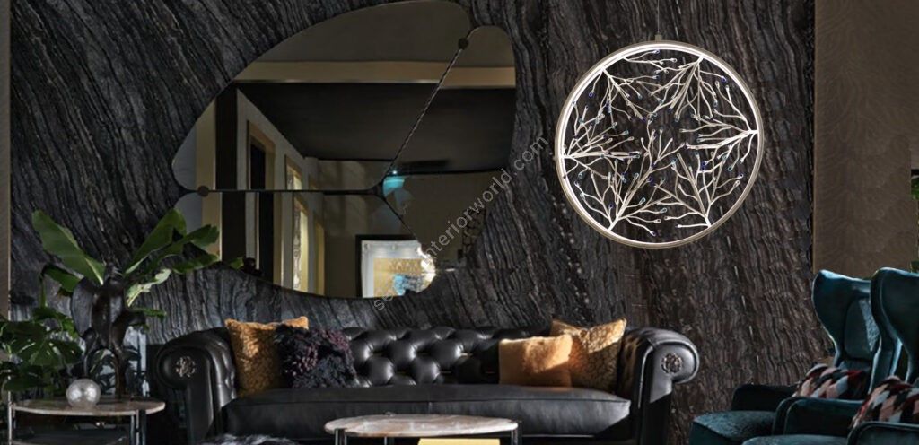 Mechini / Chandeliers / Wrought Iron with Clear Bohemian Crystal L-Girò-3 / Led