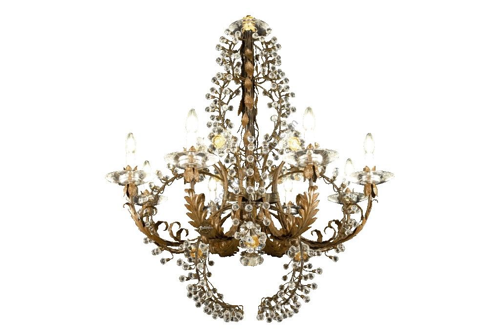 Mechini / Chandeliers / Wrought Iron with Clear Bohemian Crystal L-MEK9/8