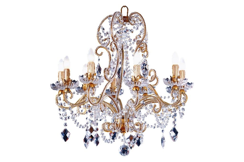 Mechini / Chandeliers / Clear Bohemian Crystal & Clear Pearl Banding L138/10