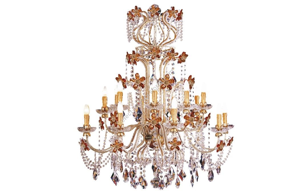 Mechini / Chandeliers / Bohemian Crystal & Murano Glass & Clear Pearl Banding L148/18