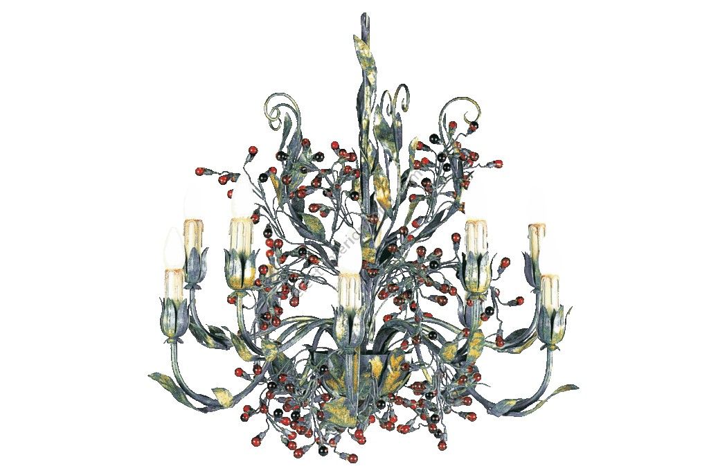 Mechini / Chandeliers / Wrought Iron with Murano Glass L169/10