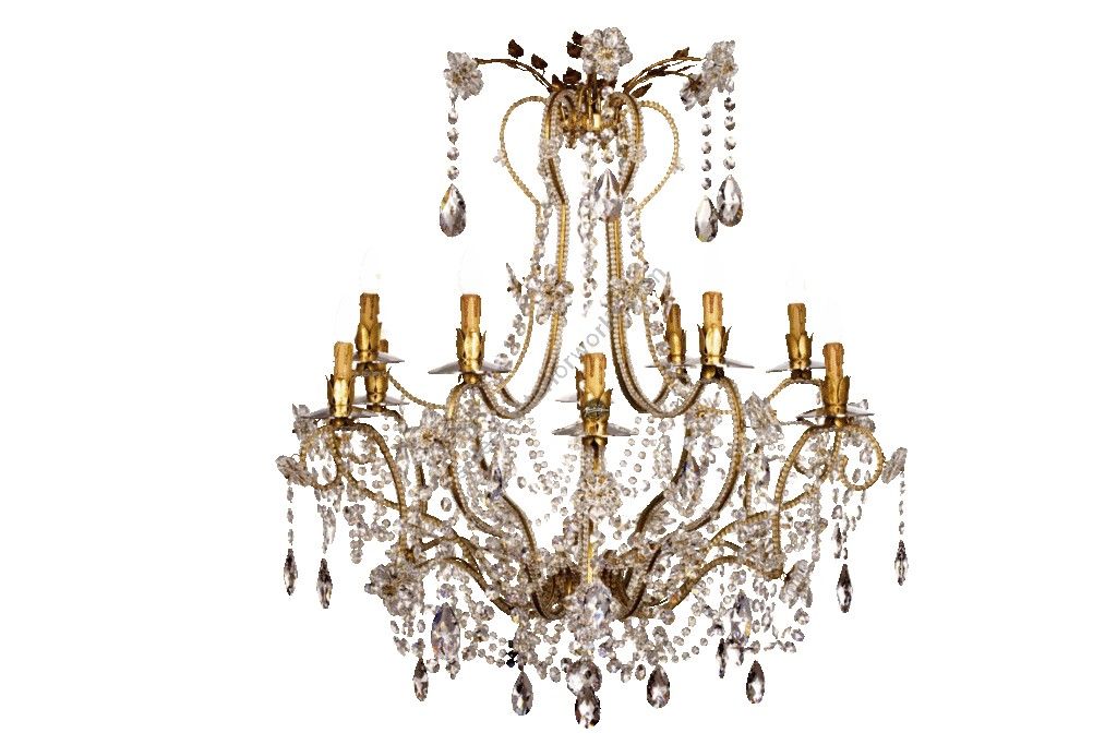 Mechini / Chandeliers / Clear Bohemian Crystal and Clear Pearl Banding L179/10