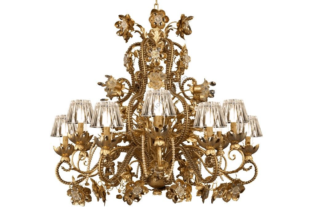 Mechini / Chandeliers / Murano Glass & Crystal Pearl Banding L270/12 Venus