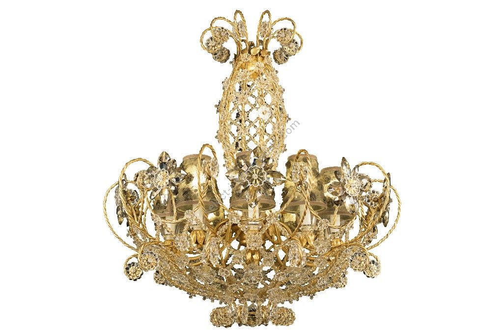 Mechini / Chandeliers / Colored Bohemian Crystal & Silk Lampshades L315/10