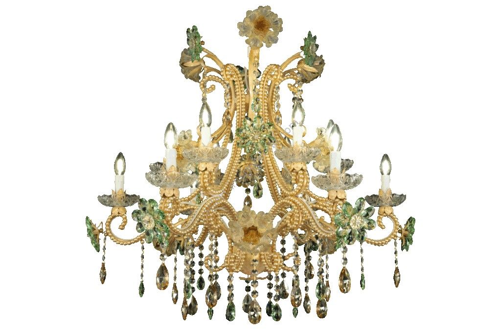 Mechini / Chandeliers / Coloured Bohemian Crystal & Murano Glass L323/12