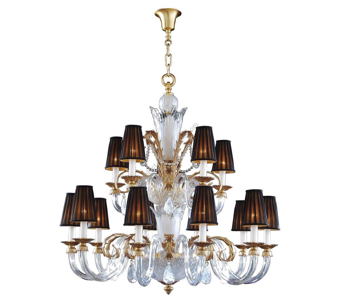 Mariner / Luxury Classic Chandelier 10+5 arms Clear Murano Glass / 19813