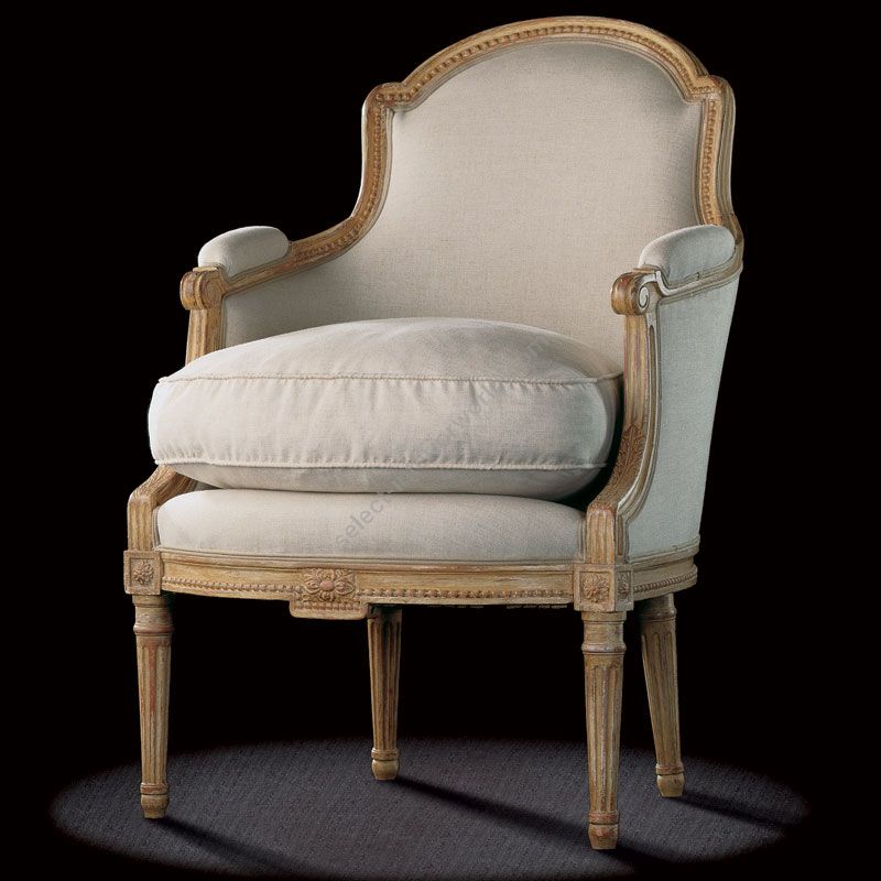 SOLD - French 19th Century Louis XVI Style Painted Wood Marquise Chair with  Upholstery