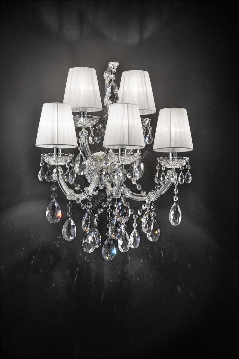 Italian Luxury Lighting / Wall Sconces / Maria Theresa with Lampshade 5 Lights OPERA 005O