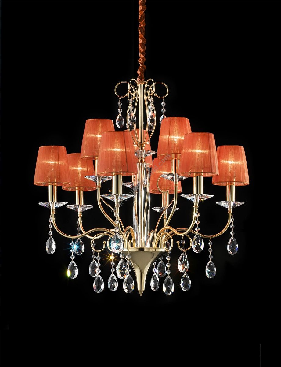 Italian Luxury Lighting / Chandeliers / Orchidea Crystal 9-Light With Lampshades ORC2500 009