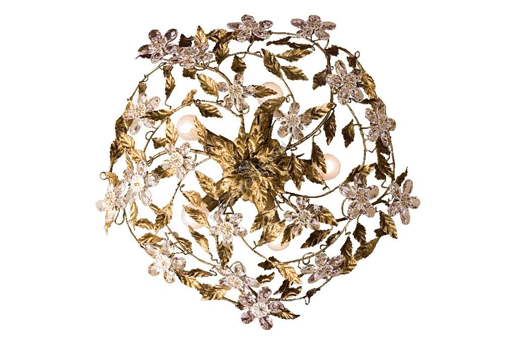 Mechini / Ceiling Lights / Wrought Iron with Clear Bohemian Crystal P300/5