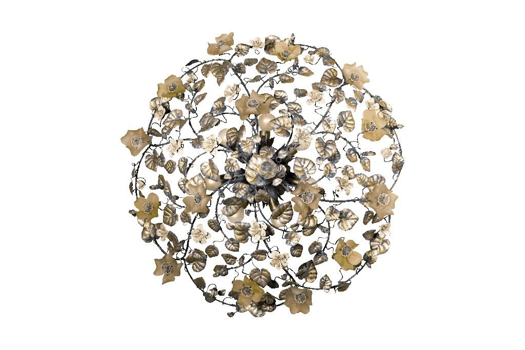 Mechini / Ceiling Lights / Wrought Iron with Murano Glass 7 Lights P326/7 Bis