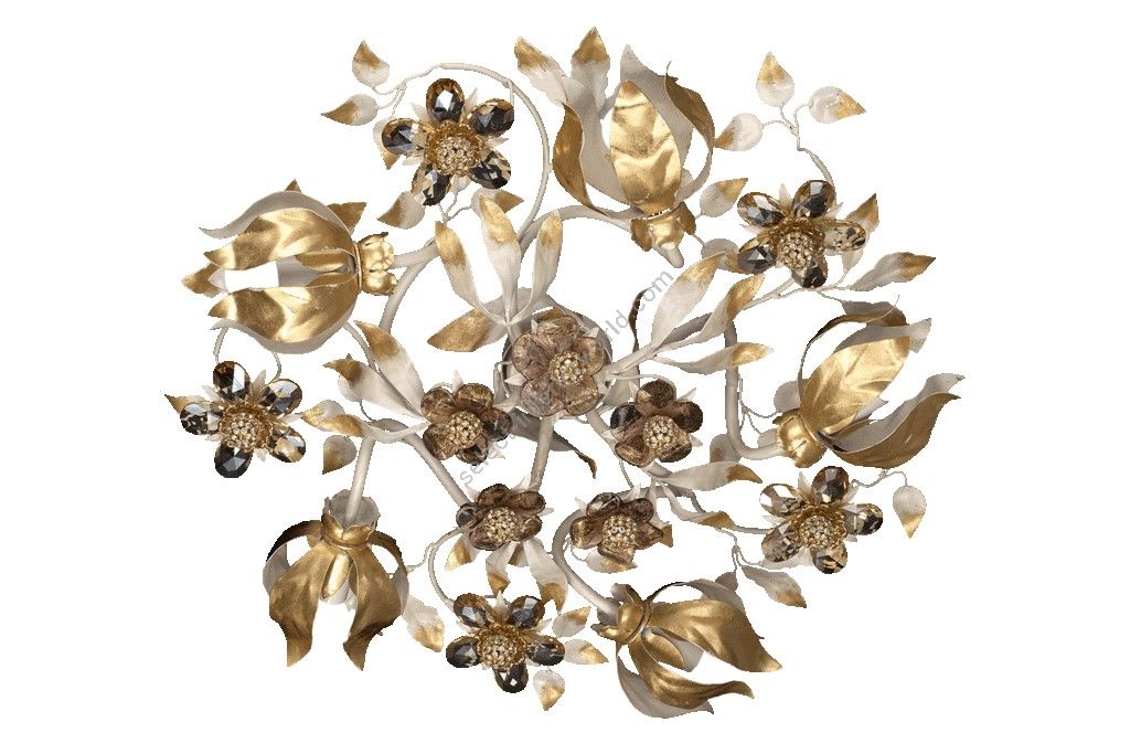 Mechini / Ceiling Lights / Coloured Bohemian Crystal & Murano Glass and Porcelain P357/5 Bis