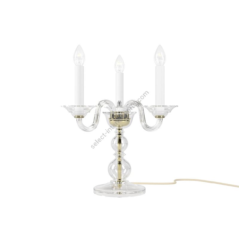 Preciosa / Elegant Table Lamp Three Candles / Historic Design Eugene L