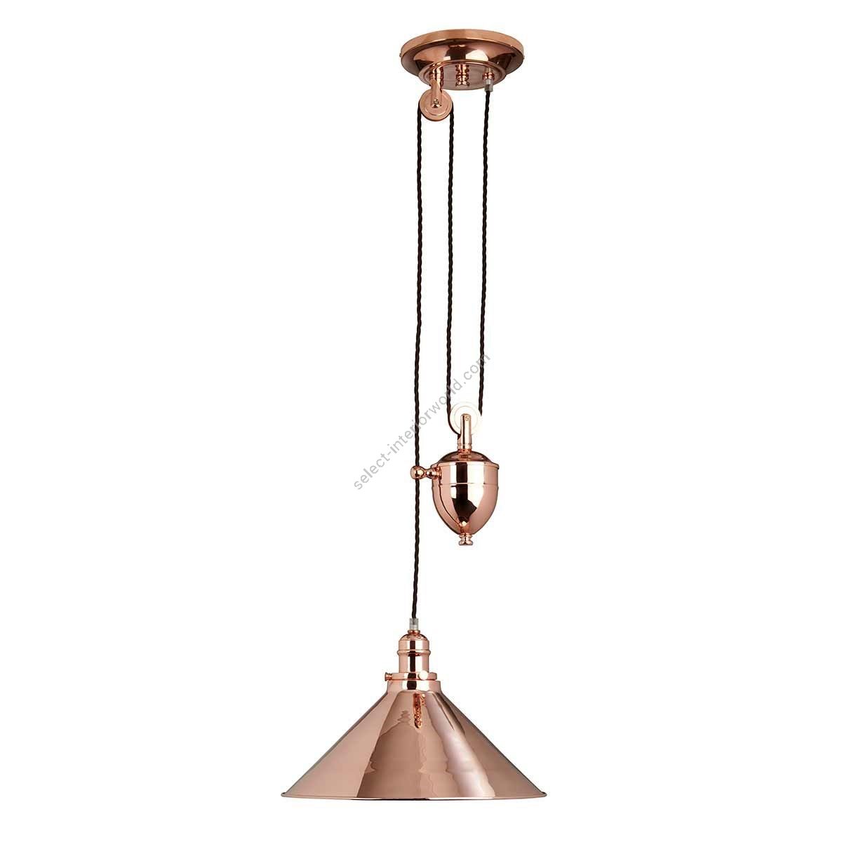 Elstead Lighting / Pendant Lights / Provence 1 Light Rise and Fall Pendant - Polished Copper