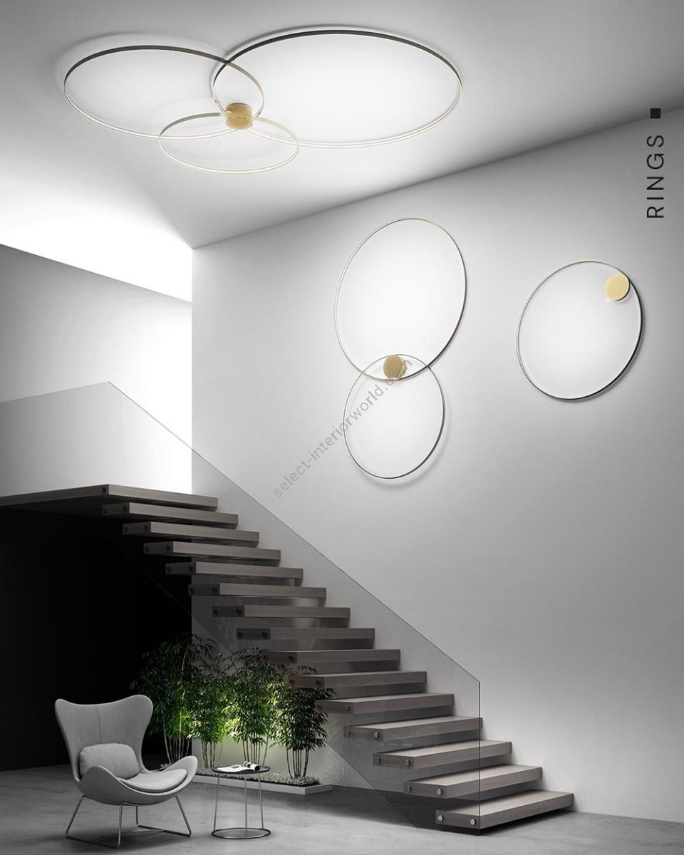 Brass Ring Wall LED Lamp & Сeiling Light, Rings by Zava