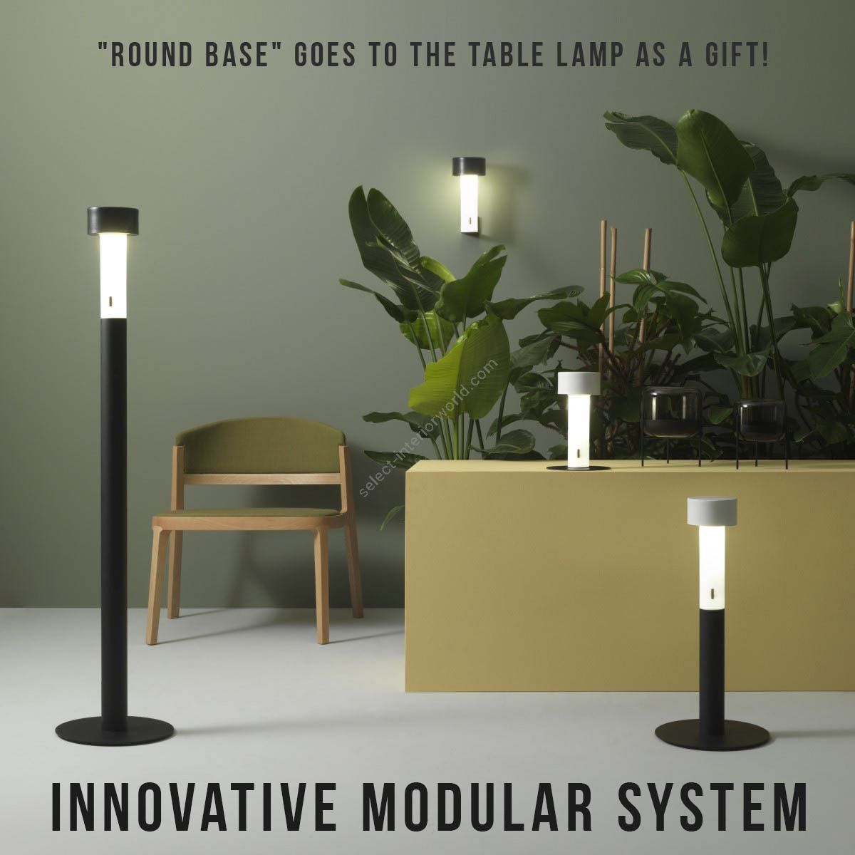 Zava 24 - Portable / Rechargeable system: Table & Wall & Floor lamp