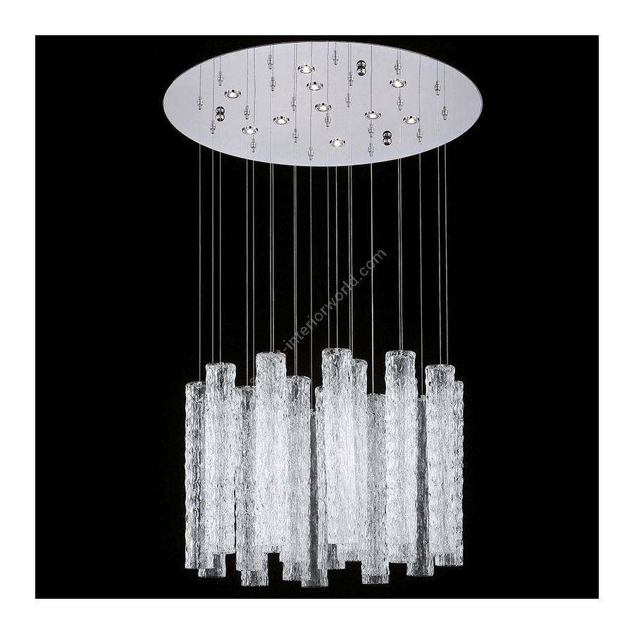 Clear glass, 10 lights (cm.: min. 50 - max. 90 x 70 x 70 / inch.: min. 19.7" - max. 27.6" x 23.6" x 23.6") number