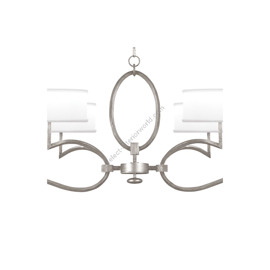 Silver Leaf / White Fabric Shades - 780040-41