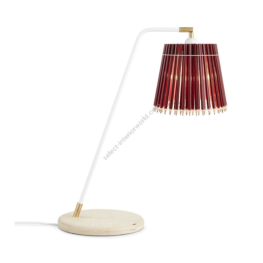 Red colour lampshade / White stand