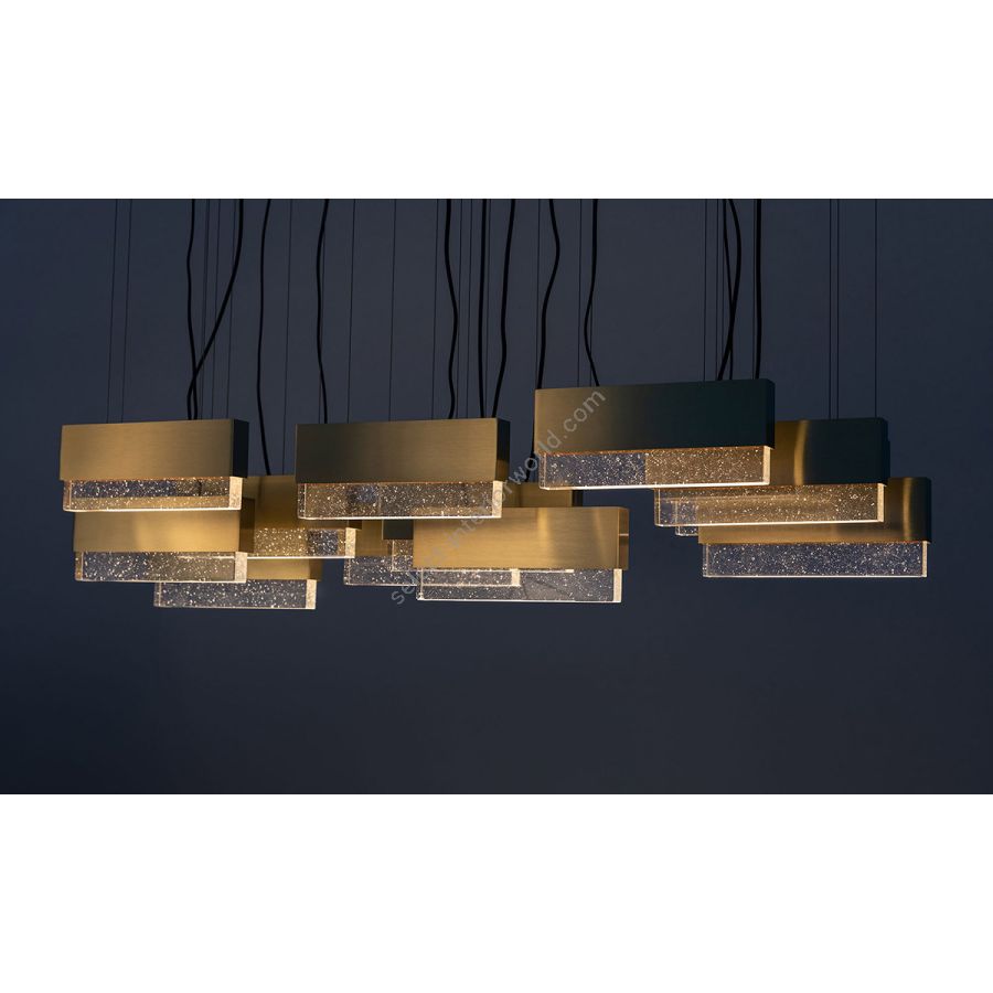 Linear Pendant Light / Blackened Brass finish