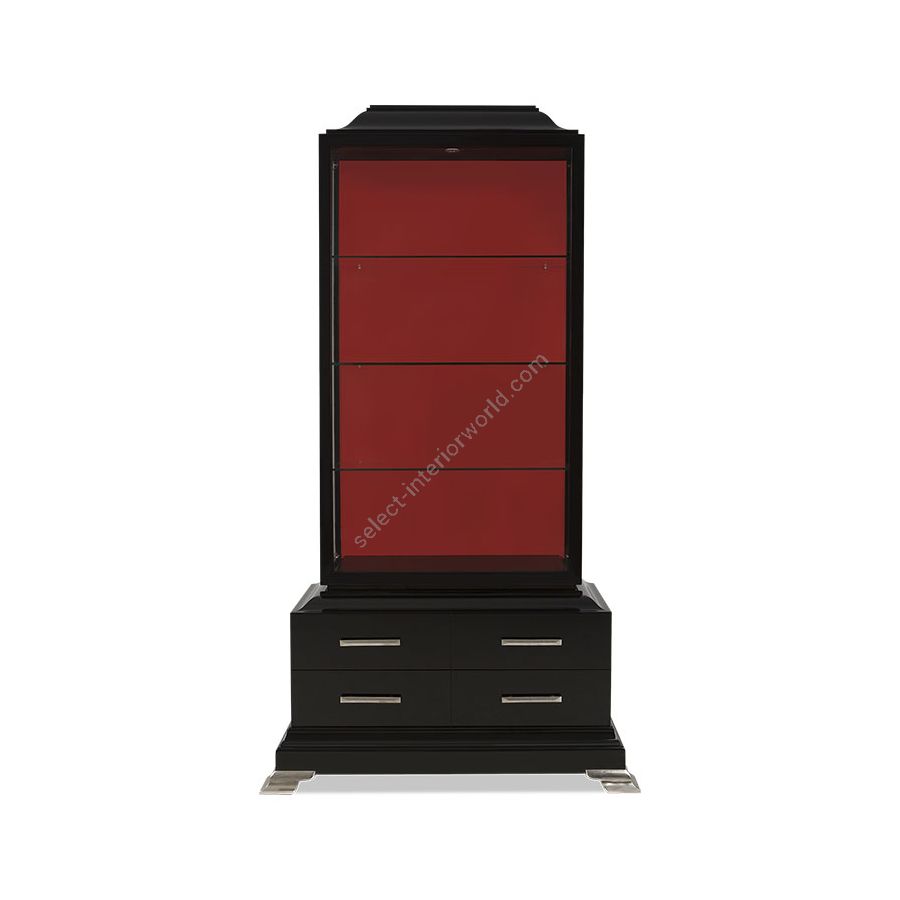 Black Lacq. / Black Lacq. / Valentino Red (Nickel Handles) finish, With glass fronted model