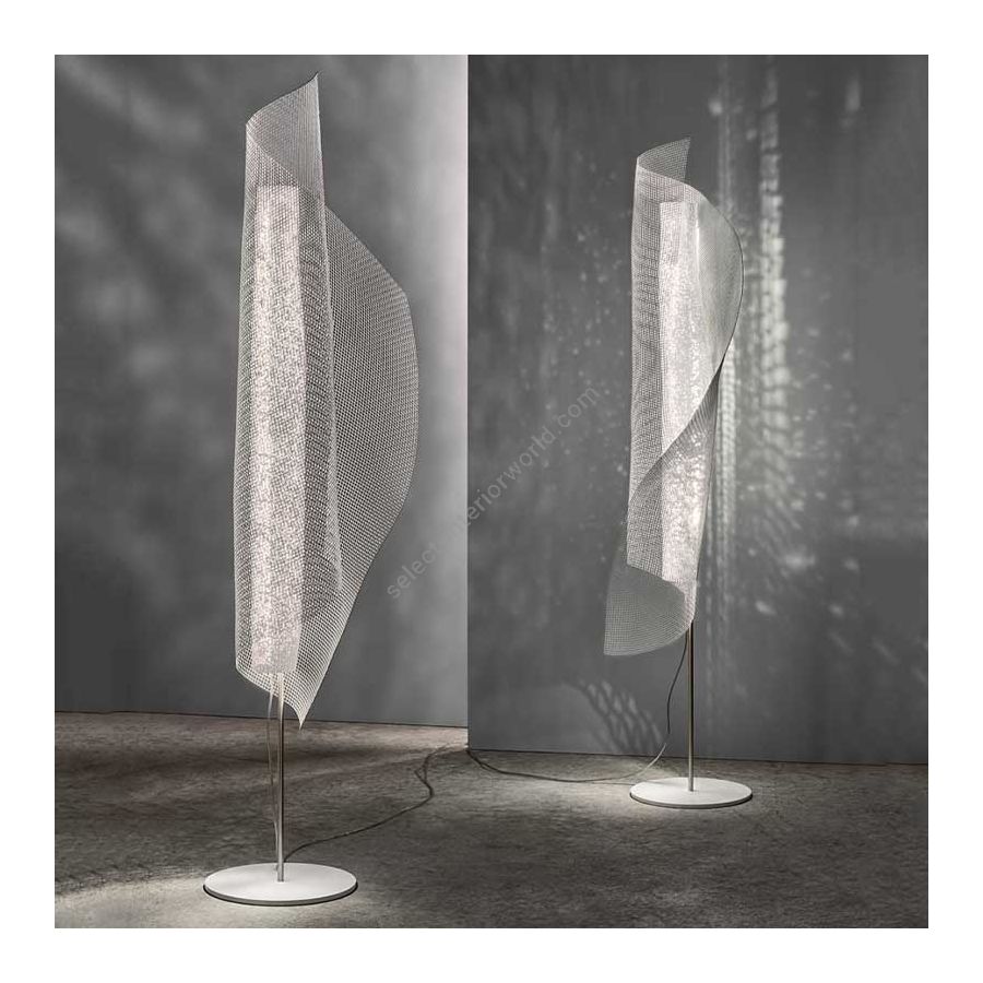 Floor led lamp / White finish / Painted stainless steel
