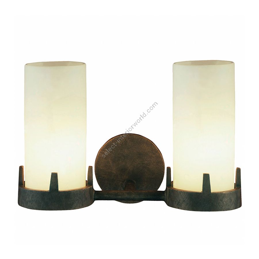 Natural patina finish / 2 lights (cm.: 26.7 x 45.7 x 20.3 / inch.: 10.5" x 18" x 8")