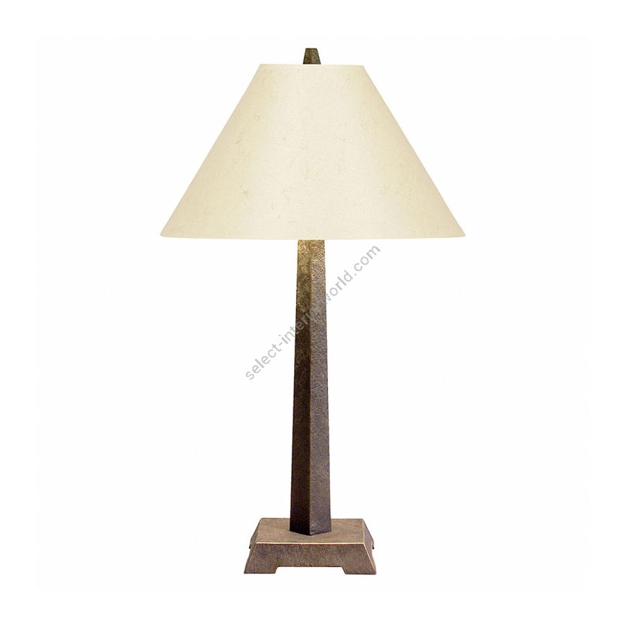 Natural patina finish / White linen lamp shade
