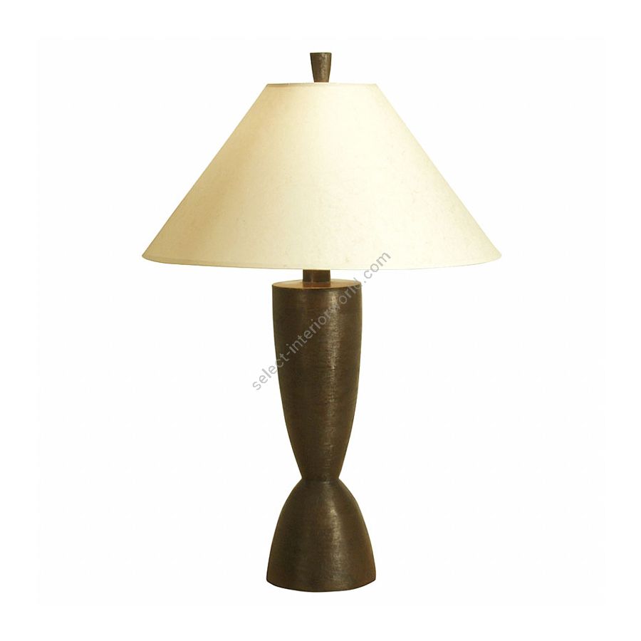 Brown patina finish / Ivory paper lamp shade