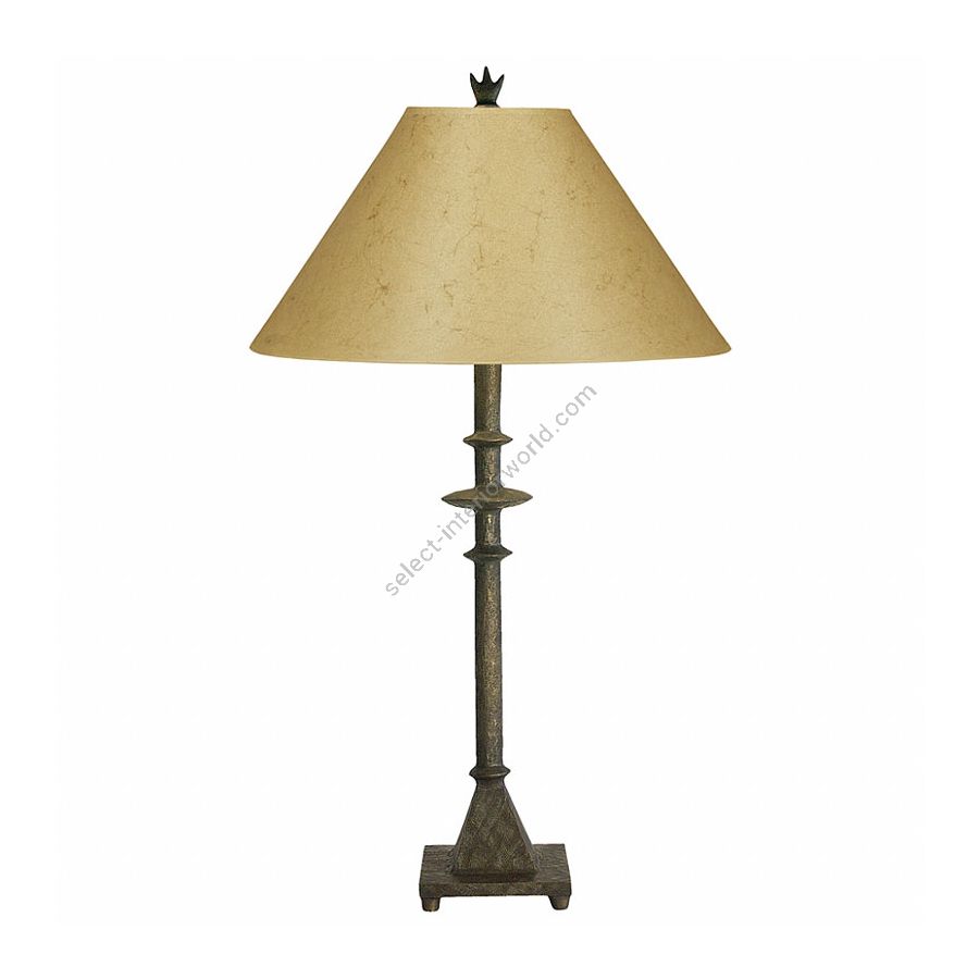 Natural patina finish / Tan paper lamp shade / Monterey I