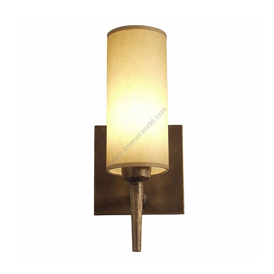 Natural patina finish / Ivory paper lamp shade