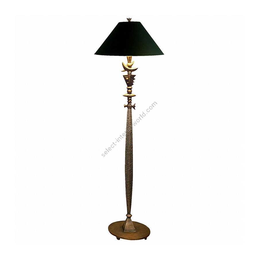 Natural patina finish / Black with gold liner lamp shade