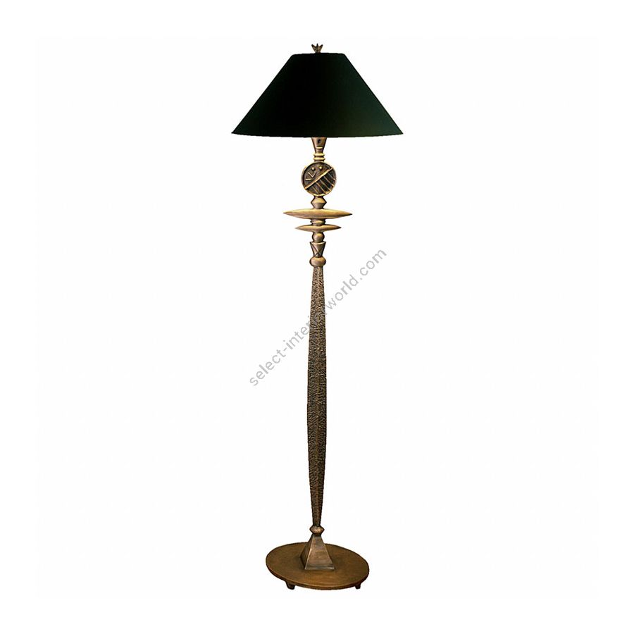 Natural patina finish / Black with gold liner lamp shade