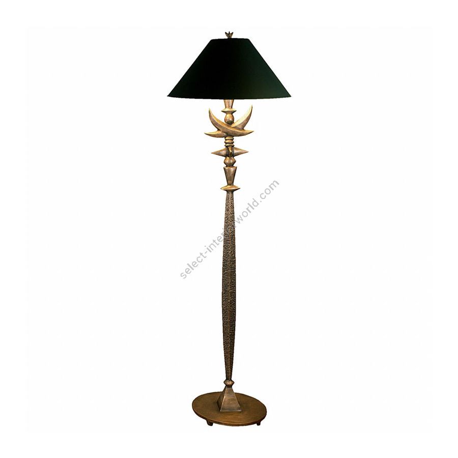 Natural patina finish / Black with gold liner lamp shade