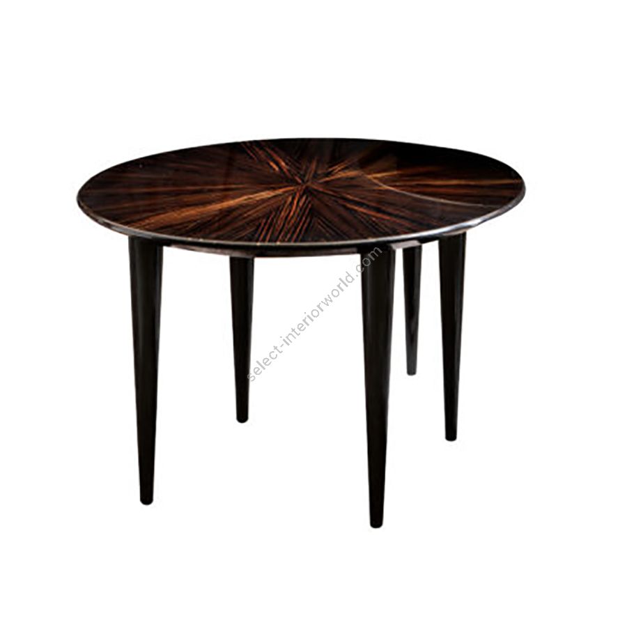 Finish Gloss black lacquered, Top Makassar ray disposed ebony