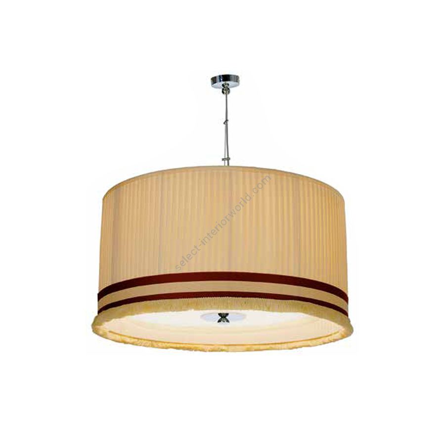 Chrome finish (bordeaux decorative band on lamp shade)